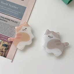 Cute 3D Cat Acrylic Phone Holder Griptok Support For iPhone 16 Samsung Xiaomi Korean Kitten Grip Tok Folding Finger Stand Socket