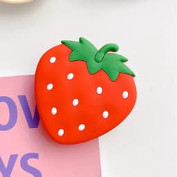 Cute Fruit Strawberry Foldable Grip Phone Holder for iPhone 17 16 Samsung Support Tok Socket Pocket Finger Bracket Griptok Stand