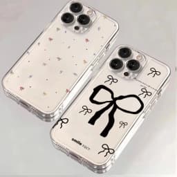Colorful Small Bow Transparent Phone Case for iPhone 11 12 13 14 15 16 17 Air 18Pro Max Mini XR XS X 7 8 16E Plus SE2 Soft Cover