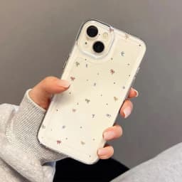 Colorful Small Bow Transparent Phone Case for iPhone 11 12 13 14 15 16 17 Air 18Pro Max Mini XR XS X 7 8 16E Plus SE2 Soft Cover