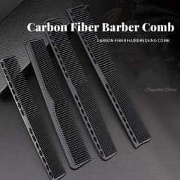 Professional Hairdresser Hair Cutting Comb Black Carbon Double-sided Heat Resistant Salon Antistatic Barber Styling Brush Tool