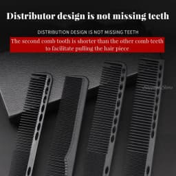 Professional Hairdresser Hair Cutting Comb Black Carbon Double-sided Heat Resistant Salon Antistatic Barber Styling Brush Tool