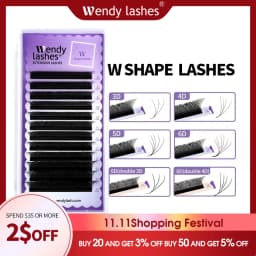 Wendy Lashes W Shape Bloom 3D/4D/5D/6D/8D Premade Volume YY Shape Fake Eyelashes Makeup Supplies High Quality Natural Cílios YY