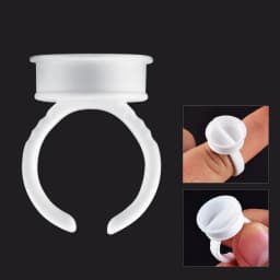 Disposable 100pcs Plastic Pigment Ring for Eyebrow Permanent Makeup 3 Sizes White Tattoo Ink Holder Accessory Supply