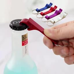Portable Beer Bottle Opener Keychain 4 In 1 Pocket Aluminum Beer Bottle Opener Can 5 Colors Wedding Party Favor Gifts