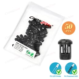 3mm 5mm 8mm 10mm LED Holder Socket Clip Bezel Light Emitting Diode Lamp Base Cover Metal Chrome Plastic Display Blub Cup Case