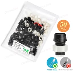 3mm 5mm 8mm 10mm LED Holder Socket Clip Bezel Light Emitting Diode Lamp Base Cover Metal Chrome Plastic Display Blub Cup Case