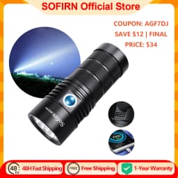 Sofirn SP36 Pro 8000lm Powerful LED Flashlight  4*SST40 USB C Rechargeable 18650 Torch