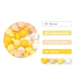 LOFCA 10pcs/lot Mouse Silicone Beads Baby Teether Toy Soft Chew Teething BPA Free DIY Charm Necklace Food Grade Jewelry