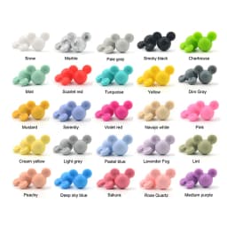 LOFCA 10pcs/lot Mouse Silicone Beads Baby Teether Toy Soft Chew Teething BPA Free DIY Charm Necklace Food Grade Jewelry
