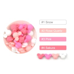 LOFCA 10pcs/lot Mouse Silicone Beads Baby Teether Toy Soft Chew Teething BPA Free DIY Charm Necklace Food Grade Jewelry
