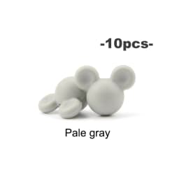 LOFCA 10pcs/lot Mouse Silicone Beads Baby Teether Toy Soft Chew Teething BPA Free DIY Charm Necklace Food Grade Jewelry
