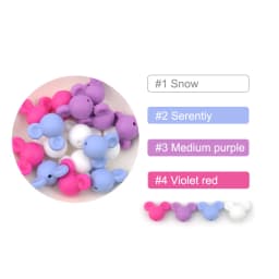 LOFCA 10pcs/lot Mouse Silicone Beads Baby Teether Toy Soft Chew Teething BPA Free DIY Charm Necklace Food Grade Jewelry
