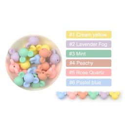 LOFCA 10pcs/lot Mouse Silicone Beads Baby Teether Toy Soft Chew Teething BPA Free DIY Charm Necklace Food Grade Jewelry