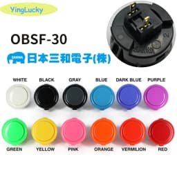 1pcs Original Sanwa Button OBSF 30 OBSF24 Arcade Push Button 24mm 30mm Raspberry Pi Replacement Buttons