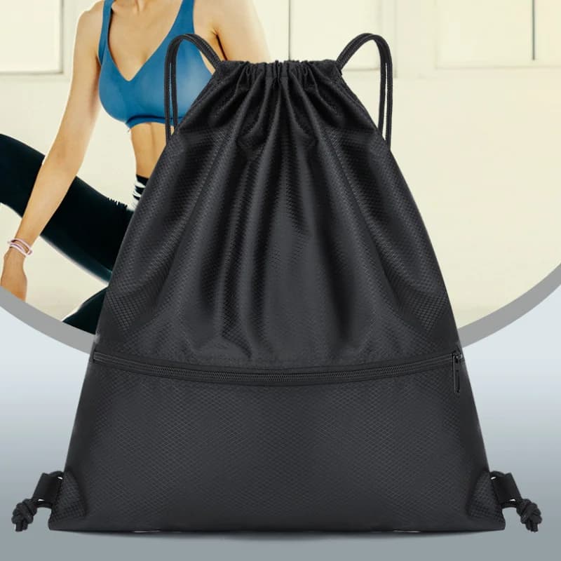 Lightweight Drawstring Backpack for Men and Women Sports Fitness Backpack Outdoor Leisure Backpack Zipper Bag