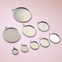 10/20pcs 8-30mm Inner Size Stainless Steel One Loop Double Lioops Pendant Cabochon Blank Base Setting Tray DIY Jewelry Findings