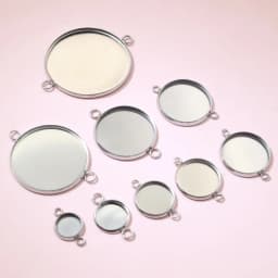 10/20pcs 8-30mm Inner Size Stainless Steel One Loop Double Lioops Pendant Cabochon Blank Base Setting Tray DIY Jewelry Findings