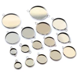 10/20pcs 8-30mm Inner Size Stainless Steel One Loop Double Lioops Pendant Cabochon Blank Base Setting Tray DIY Jewelry Findings