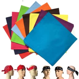 High Quality Solid Hip Hop Cotton Bandana Square Scarf Headband Scarf Black Paisley Gifts Pirnt For Women/Men/Boys/Girls