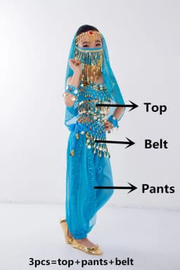 Children Belly Dancer Belt Pants Veil Accessories for Wings Kids Mask Bollywood Dress Girls Belly dance Costume Set 2-8Pieces