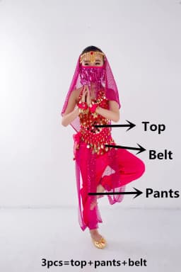 Children Belly Dancer Belt Pants Veil Accessories for Wings Kids Mask Bollywood Dress Girls Belly dance Costume Set 2-8Pieces