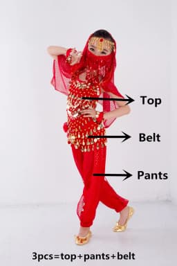 Children Belly Dancer Belt Pants Veil Accessories for Wings Kids Mask Bollywood Dress Girls Belly dance Costume Set 2-8Pieces