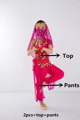 Children Belly Dancer Belt Pants Veil Accessories for Wings Kids Mask Bollywood Dress Girls Belly dance Costume Set 2-8Pieces