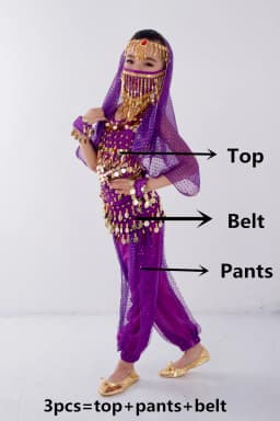 Children Belly Dancer Belt Pants Veil Accessories for Wings Kids Mask Bollywood Dress Girls Belly dance Costume Set 2-8Pieces