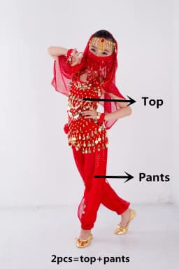 Children Belly Dancer Belt Pants Veil Accessories for Wings Kids Mask Bollywood Dress Girls Belly dance Costume Set 2-8Pieces
