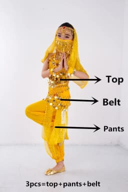 Children Belly Dancer Belt Pants Veil Accessories for Wings Kids Mask Bollywood Dress Girls Belly dance Costume Set 2-8Pieces