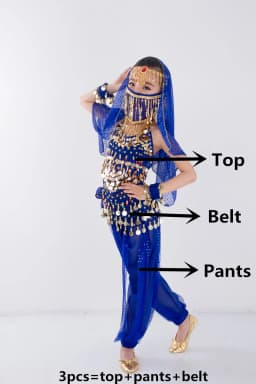 Children Belly Dancer Belt Pants Veil Accessories for Wings Kids Mask Bollywood Dress Girls Belly dance Costume Set 2-8Pieces