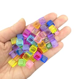 100Pcs/Set 8mm Transparent Square Corner Cube Colorful Clear Solid Color Dice Chess Piece Right Angle For Board Game