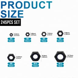 NINDEJIN Black Nylon Lock Nut 304 Stainless Steel Zinc-plated Hex Hexagon Self Locking Nut M3 M4 M5 M6 M8 M10 M12 Lock Nut