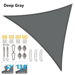 5x5x5/2x2x2M Waterproof Sun Shelter Triangle Sunshade Protection Outdoor Canopy Garden Patio Pool Shade Sail Awning Shade Cloth