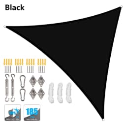 5x5x5/2x2x2M Waterproof Sun Shelter Triangle Sunshade Protection Outdoor Canopy Garden Patio Pool Shade Sail Awning Shade Cloth
