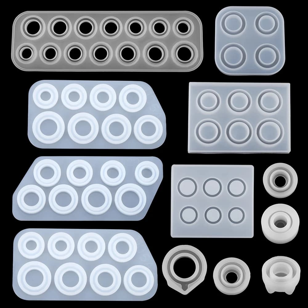 1Pcs Rings Resin Epoxy Molds Mixed Size Silicone Casting Molds Tool For DIY Jewelry Making Findings Supplies Accessories