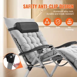 SucceBuy Zero Gravity Chair Zero Gravity Recliner Lounge Chair Adjustable Anti Gravity Chair with Cushion Footrest and Cupholder