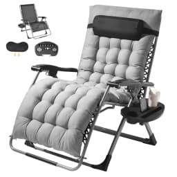 SucceBuy Zero Gravity Chair Zero Gravity Recliner Lounge Chair Adjustable Anti Gravity Chair with Cushion Footrest and Cupholder