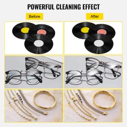 SucceBuy Ultrasonic Cleaner 6L Ultrasonic Vinyl Cleaner 7-12 In 8 Records Ultrasonic Vinyl Cleaning Machine 180W for Home Store