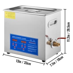 SucceBuy Ultrasonic Cleaner 6L Ultrasonic Vinyl Cleaner 7-12 In 8 Records Ultrasonic Vinyl Cleaning Machine 180W for Home Store
