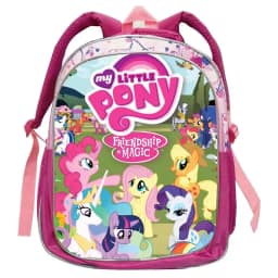 My Little Pony Rainbow Equestria Pink Backpack Kindergarten Schoolbags Double Shoulder Bag Leather Travel Bag Gifts