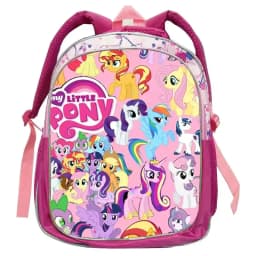 My Little Pony Rainbow Equestria Pink Backpack Kindergarten Schoolbags Double Shoulder Bag Leather Travel Bag Gifts