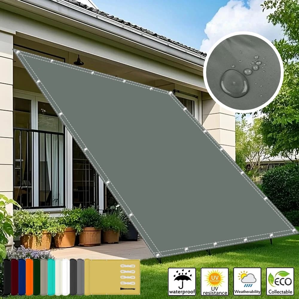 Waterproof Shade Cloth with Grommets Camping Tent Tarp Shade Cover Hammock Rain Canopy for Camping Hiking Awning Sun Shelter