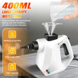 Steam Cleaner Handheld,400ML Multifunctional Hand Held Steam Cleaner Pressurized with 9 pcs Accessories Safety Lock IPX4