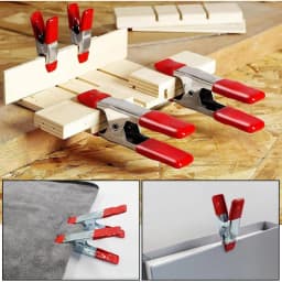 12PCS 2/4/6 Inch Metal Spring Clamps with Red Rubber Tip Sleeve Heavy Duty Spring Clamps Tent Clips for Woodworking Camp Studio