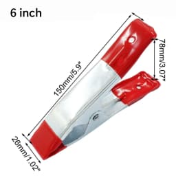 12PCS 2/4/6 Inch Metal Spring Clamps with Red Rubber Tip Sleeve Heavy Duty Spring Clamps Tent Clips for Woodworking Camp Studio