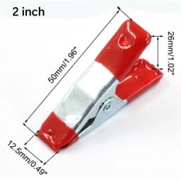 12PCS 2/4/6 Inch Metal Spring Clamps with Red Rubber Tip Sleeve Heavy Duty Spring Clamps Tent Clips for Woodworking Camp Studio