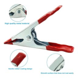 12PCS 2/4/6 Inch Metal Spring Clamps with Red Rubber Tip Sleeve Heavy Duty Spring Clamps Tent Clips for Woodworking Camp Studio