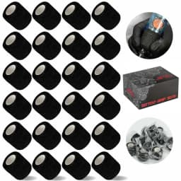 48/24/3PCS Black Tattoo Grip Cover Wraps Self-Adhesive Elastic Bandage Tape Breathable Strong Sports Tape Athletic Bandage Rolls